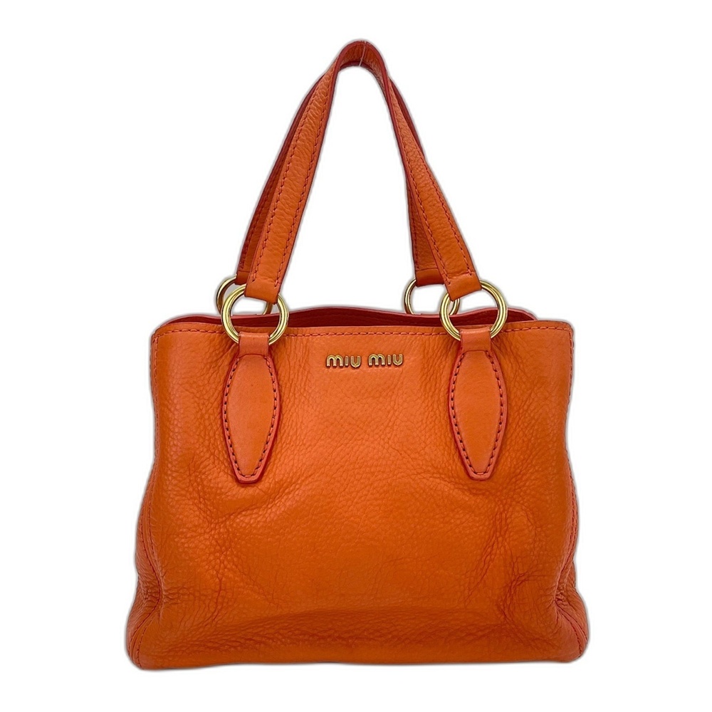 Miu Miu Miu Vitello Caribe Handbag Shoulder Bag Orange